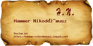 Hammer Nikodémusz névjegykártya